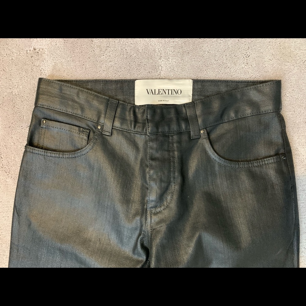 Valentino waxed black jeans size 6